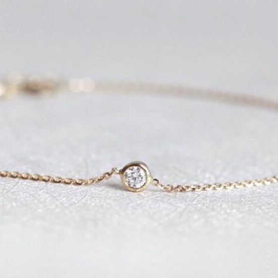 14k Gold filled Bracelet w/cz pendant