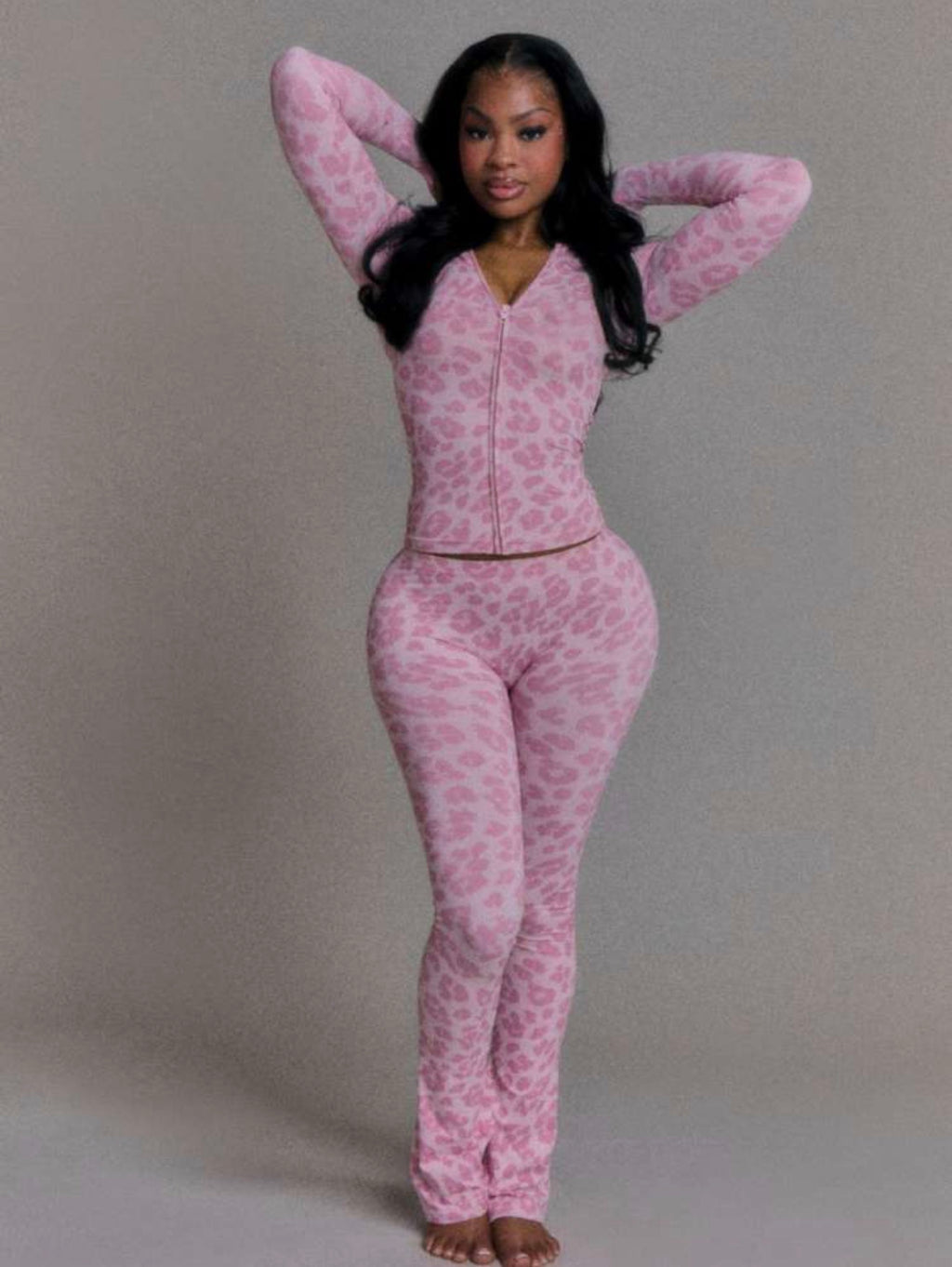 Pink Leopard Lounge Set