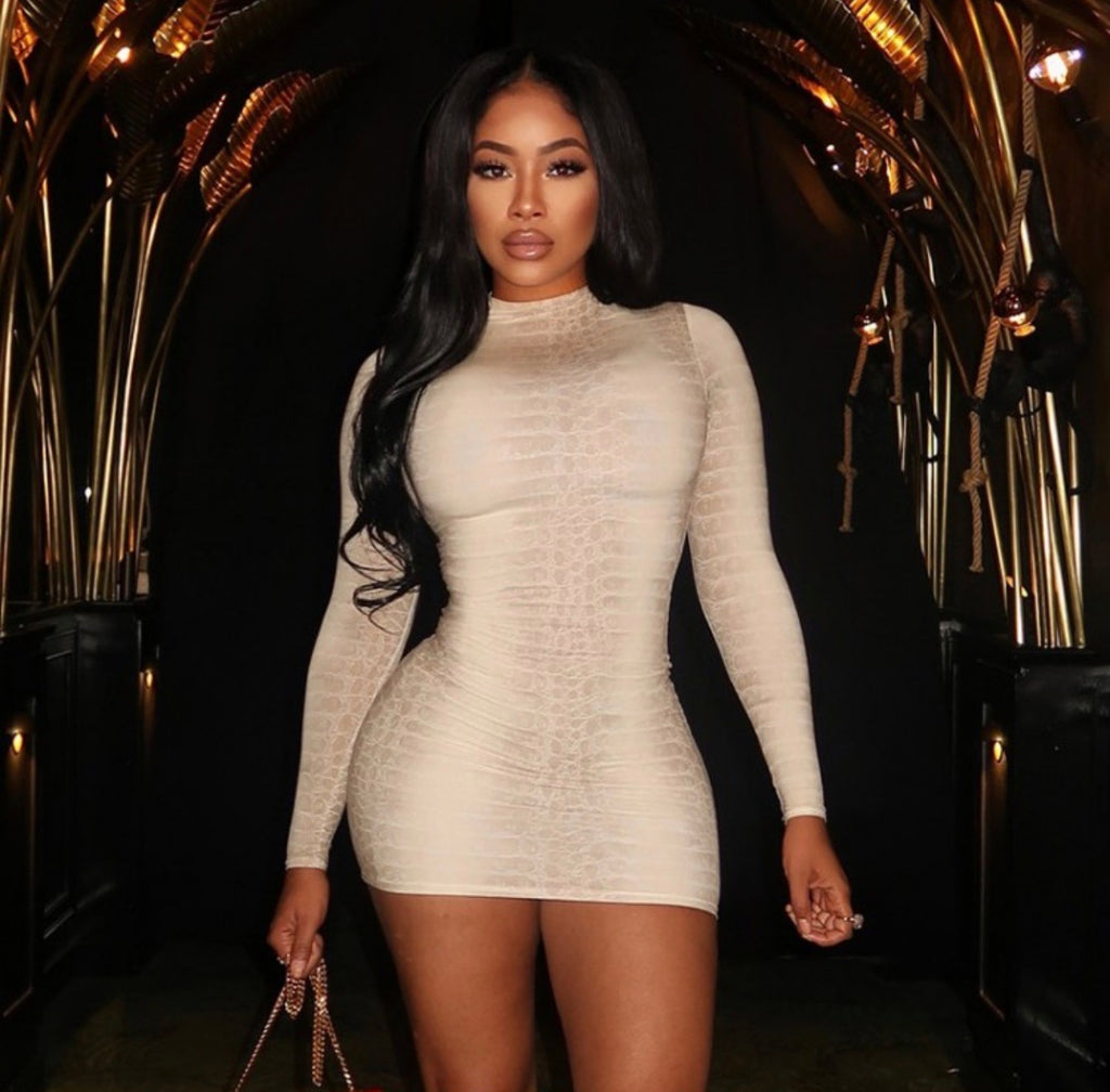 Snake Print Mini Dress