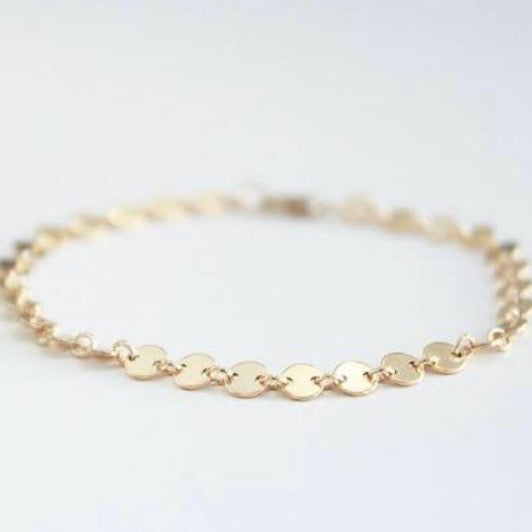 14k Gold Sequin Bracelet