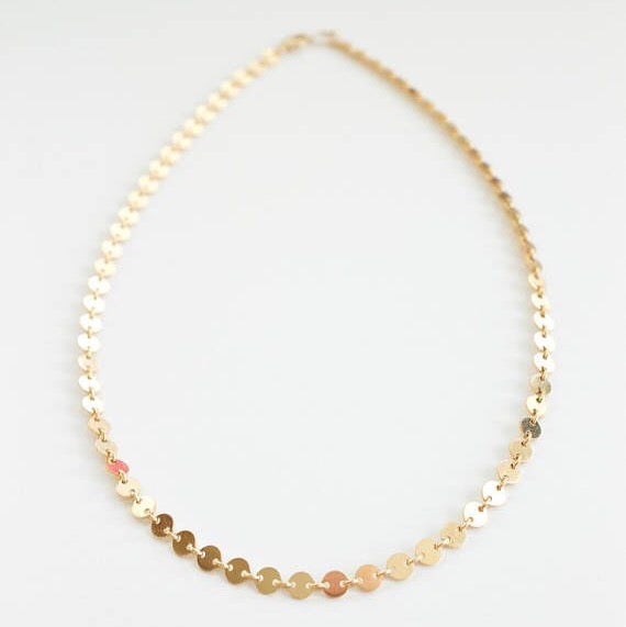 Sequin Necklace - 14k Gold Filled